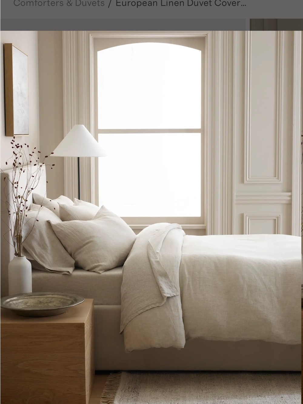 Quince king European linen duvet cover set. Like new. Chambray color. - Picture 4 of 13